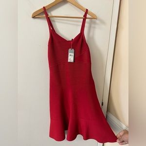 Guess red flounce dress in size medium, new with tags
